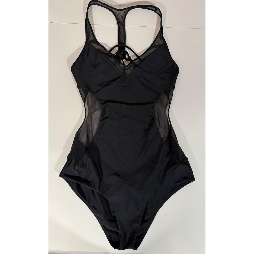Lululemon Water: Surf To Sand One Piece Swimsuit Black Strappy Back L